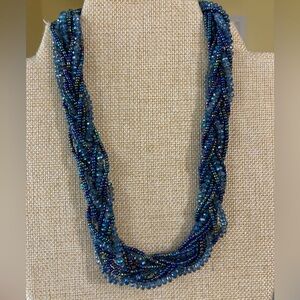 Blue Seed‎ Beads Necklace